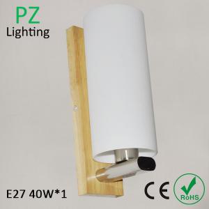  Wall mounted wood lamp with round glass shade white color,E27 LED bulb available CE/ROHS Manufactures
