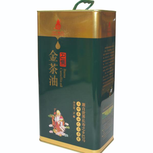 DADI 5L Square Food Oil Can, Tin Container 5000ML Metal Oil Packaging Rectangle