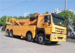 HOWO 12 Wheeler 50 Ton Tow Truck , 360 Degree Rotating Flatbed Tow Truck