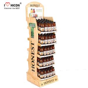  5 - Layer Wooden Energy Drink Display Stand For Bakery / Coconut Water Retail Manufactures