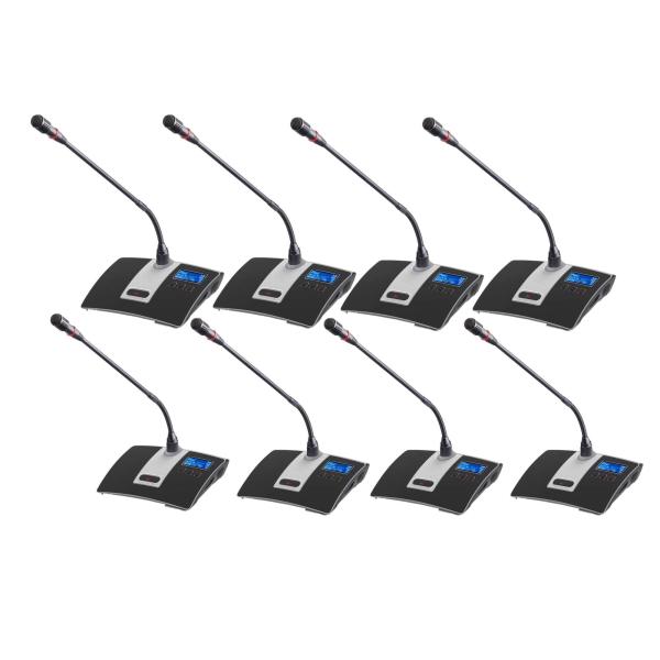 8 Microphone UHF Wireless Microphone System Digital Gooseneck Microphone