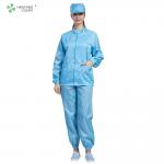 Laundering Durability ESD Anti Static cleanroom Jacket and pants, blue color