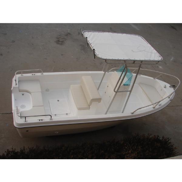 Folding Canopy Fiberglass Fishing Boats 0.9m Height With Big Fishing Tank
