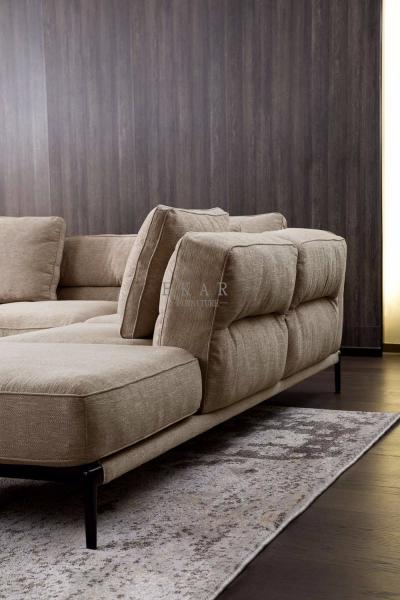 Italian Design Linen Corner Couch Modern Sofa Set for Living Room
