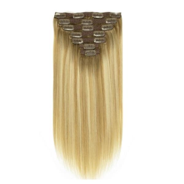 100g/pc Human Remy Double Drawn Lace Clip in Hair Extension Brazilian Hair Clip