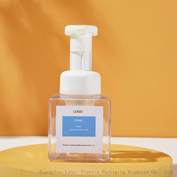 Transparent 250ml PET Plastic Foam Pump Bottle 68*68*143mm
