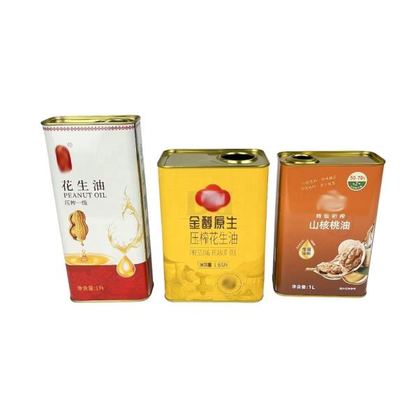 DADI CMYK Offset Printing Logo/Graphic Design Food Oil Can, Food Grade Edible Oil Tin Can with Flexible Spout