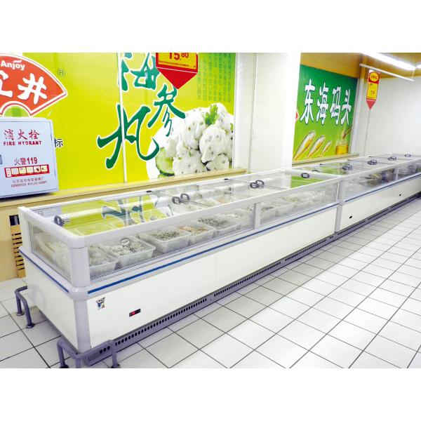 Single Sided Produce Cooler Display For Supermarket Frozen Food