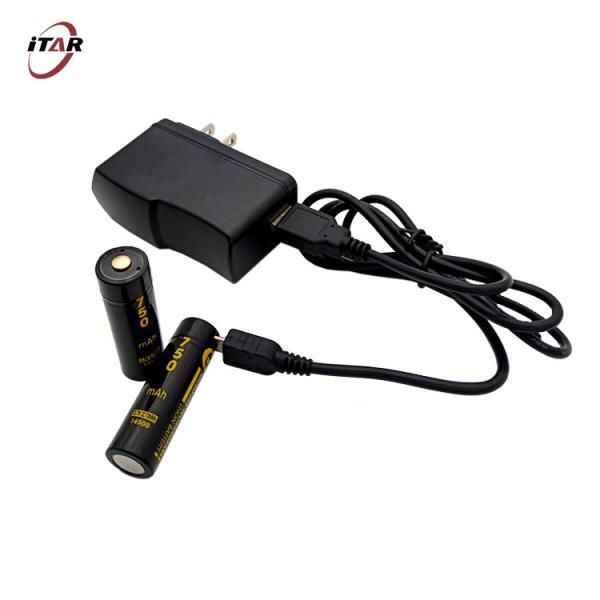 14500 Li Ion Rechargeable Batteries 1100mAh With 500 Cycles Life