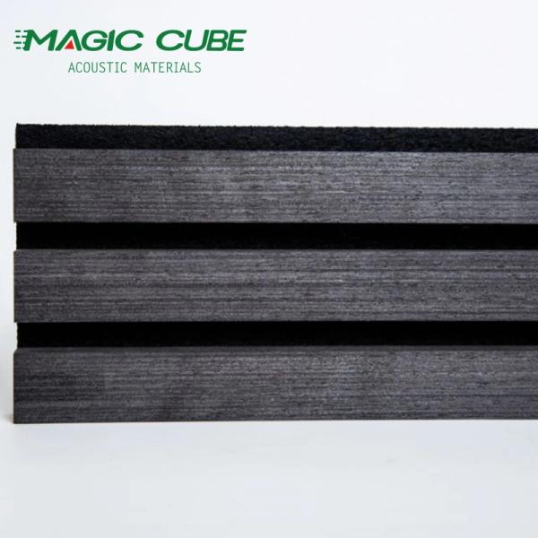 Fireproof Finish Aku Panel 3 Side Slatted Acoustic Wood Veneer Panels