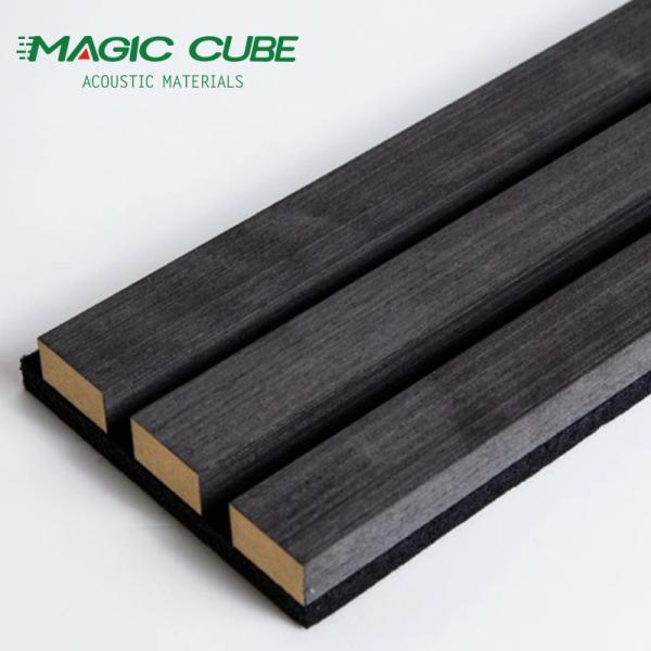 3 Side Slatted Aku Panel Fire Resistance Acoustic Wood Veneer Slat Panels