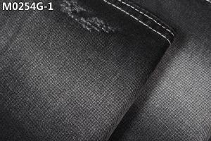 China 10.3 Ounce Black Slub Polyester Spandex Denim Fabric Slight Stretch Lady'S Wear on sale