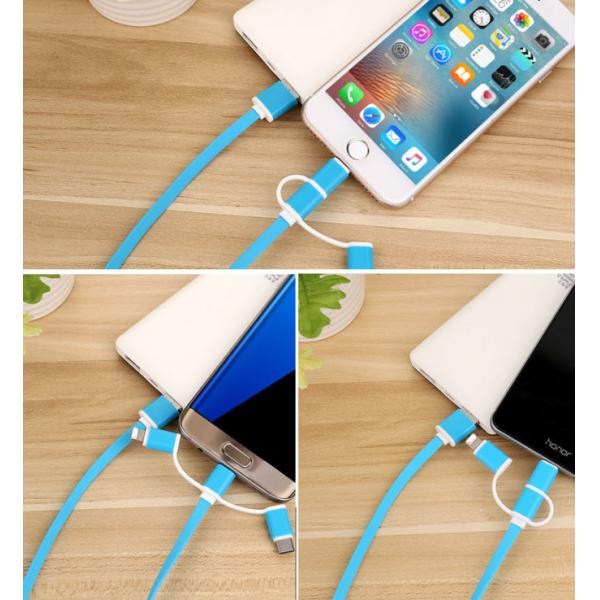 Black Gold USB Data Transfer Cable Dust Proof Double Sided Fast Charging