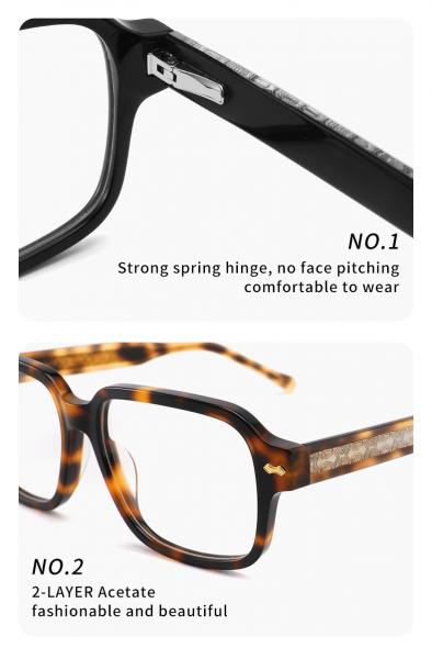 Irregular Square Acetate Material Sunglasses Luxury Eyewear Black For Men