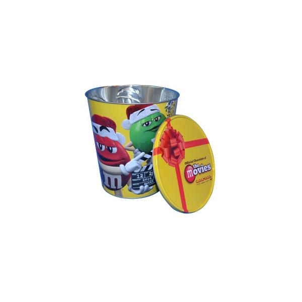 DADI 130oz Metal Popcorn Bucket Food Grade Tinplate Popcorn Metal Bucket with Lid