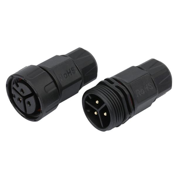 3 Pin Waterproof Power Cable Connectors Male Female Connectors For Outdoor LED Lighting