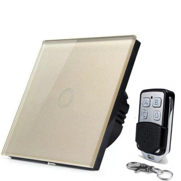 EU/UK Stanard Touch Switch White Crystal Glass Panel 1 Way RF Switch, EU Light Wall Touch Screen Switch,AC 170-25V