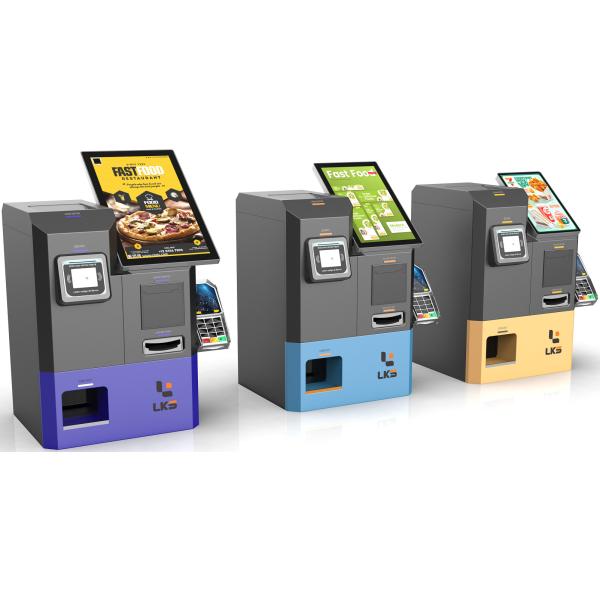 LKS Desktop Multi Currency Banknotes Coins Cash Payment Kiosk For Retail Convenience Store Cafe Restaurant
