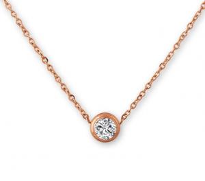  Diamond Pendant Necklace Rose Gold  Stainless Steel Necklace 450mm length necklace Manufactures