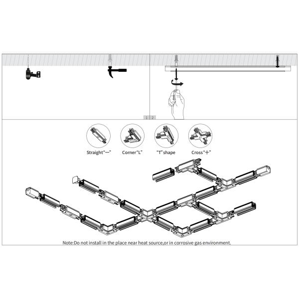 30w led track light 110LM/W 90RA Dimmable F1 plus Series LED track light,  Lifud driver + TYF LED, 5 CCT by DIP switch