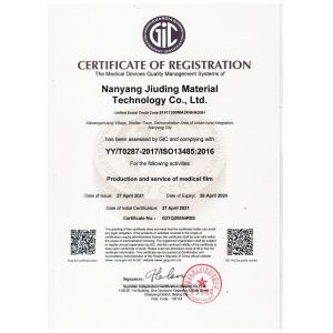 Nanyang Jiuding Material Technology Co., Ltd. Certifications