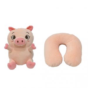 China Warmness 0.2M 7.87 INCH Piggy Plush Toy Animal Neck Pillows For Adults Rohs on sale