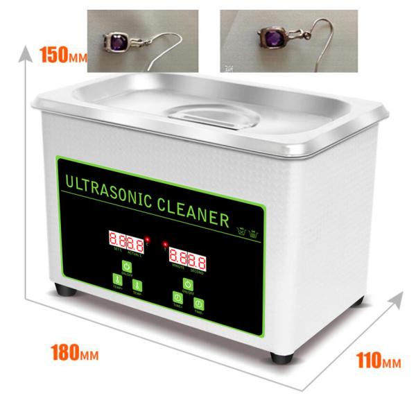 800ml Stainless Steel Ultrasonic Jewelry Cleaner Eyeglasses Watch CD Record Disks Washing