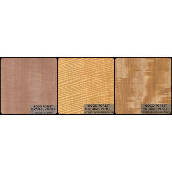 Natural Anigre Wood Veneer Sheets Specially Figured Grain Red Color