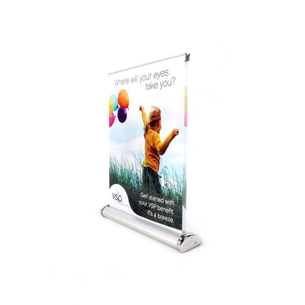 Commercial Retractable Banner Stands Silver Color Mini A3 A4 Desktop