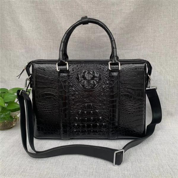 Fancy Genuine Crocodile Leather Businessmen Working Briefcase Laptop Bag Authentic Alligator Skin Male Three-Way Handbag