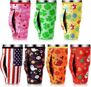 China Neoprene Tumbler Holder Drinks Cover Cup Carrier Pouch With Shoulder Strap Insulated Cup Sleeves Party Supplies on sale
