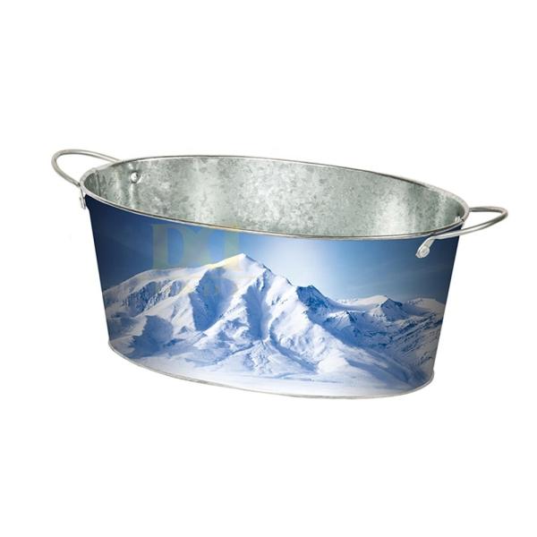 DADI Large Capacity Beverage Cooler Tub Customized Beer Tub Cooler Tinplate Metal Ice Bucket