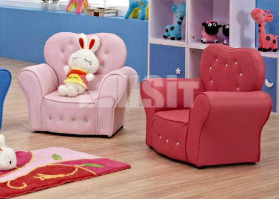 Princess Crown PVC Leather Childrens Sofa Chair No Assembly Required Top Grade