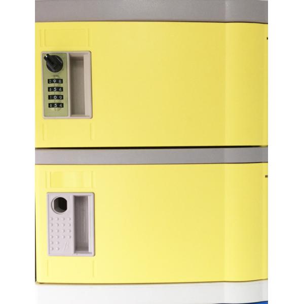 4 Comparts 1 Column Yellow Plastic Gym Lockers 1810 * 310 * 460mm Strong /