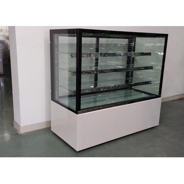 Cold Square Glass Bakery Display Case 3 Tier 1500mm With White Marble Base