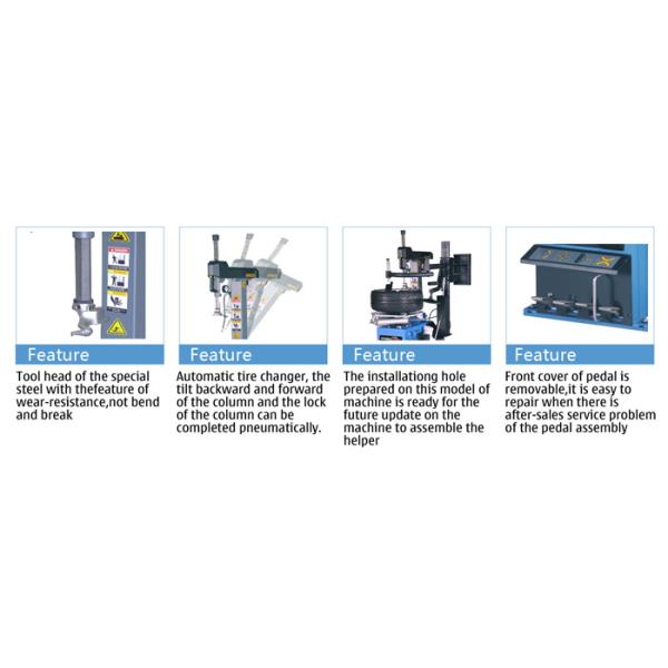 Steel Head 14-26 inch 2500kg Tilt Back Tire Changer Machine With Help Arm