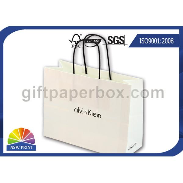 White Kraft Paper Custom Printed Paper Shopping Bags Wholesale with Twisted Paper Handle