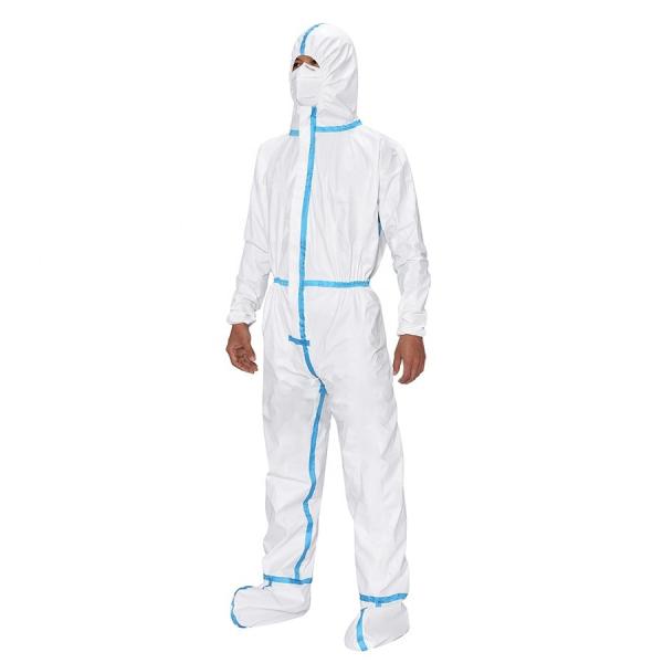 Knitted Cuff Disposable Protective Suit Waterproof Non Woven Surgical Applied