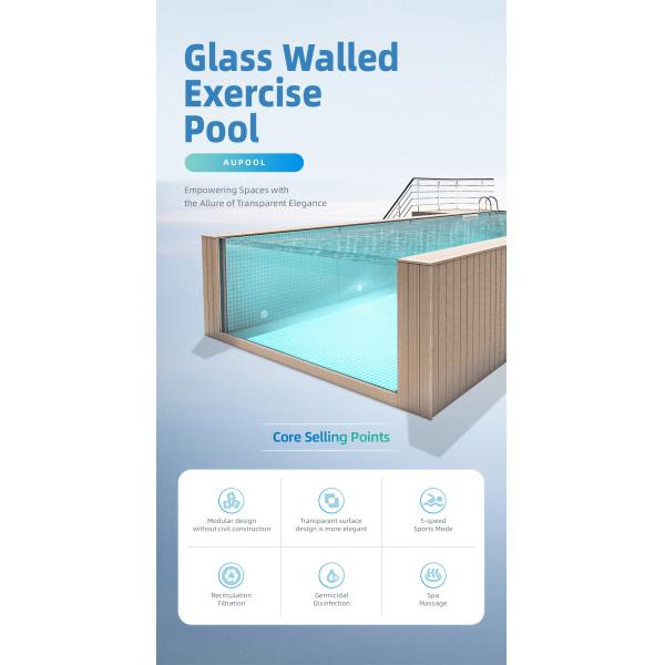High Light Transmission Outdoor Prefabricated Fiberglass Container Swimming Pool
