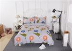 Modern Long - Staple Cotton Bedding Sets Embroidery Flowers / Home Furnishing