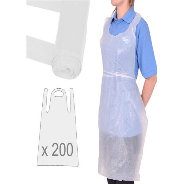 Anti Bacteria White Disposable Aprons / Disposable Plastic Smocks Infection Control