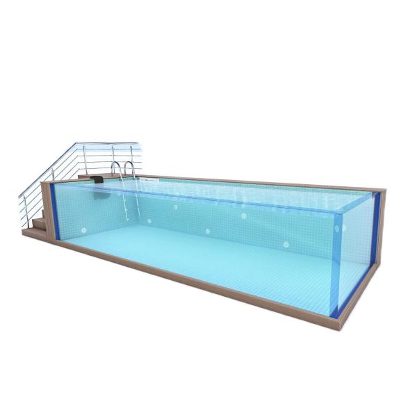 Wood plastic board coffee color above ground luxury swimming pools for holiday villages