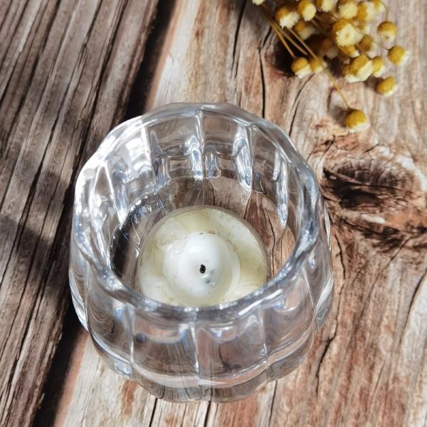 Pumpkin Shaped Embossed Glass Candle Holders For Tealight