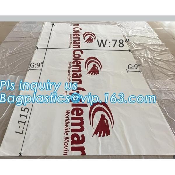 top covers clear plastic window covers printed pallet covers, Jumbo PE Plastic Type Reusable Pallet Cover, Gusseted Side