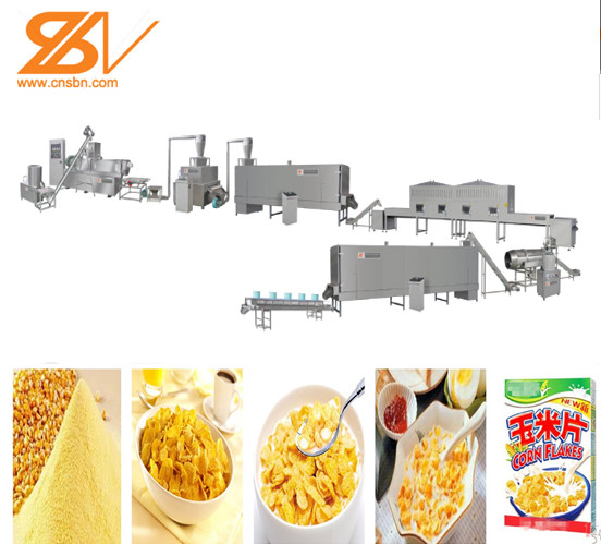110KW Breakfast Cereal Maize Flakes Making Machine Low Electric Cost