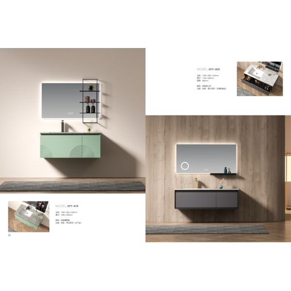 Ambient Lighting Stainless Steel Bathroom Cabinet With Mirror