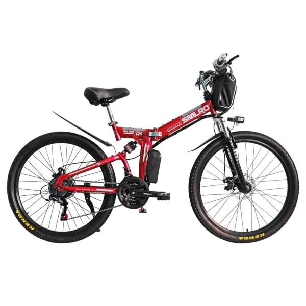 500W 26 Inch Wheel Folding Electric Bike 13AH Carbon Steel Frame