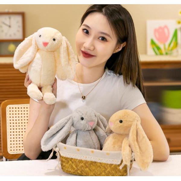 Playful Easter Egg Baby Doll Spring Bunny Toy Doll for Girls Pink Soft Cuddly Plush Doll 12 Inches