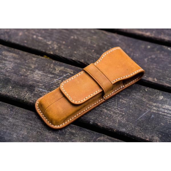 Factory Supply Of Tree Paste Leather Pencil Case, Top Layer Leather, High-End Gift, 2-Piece Pen Holder, Cross-Border Supply PEN HOLDER