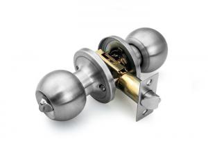  High Security Ball Bed / Bath Door Knob Locks With Satin Stainless Modern Style Manufactures